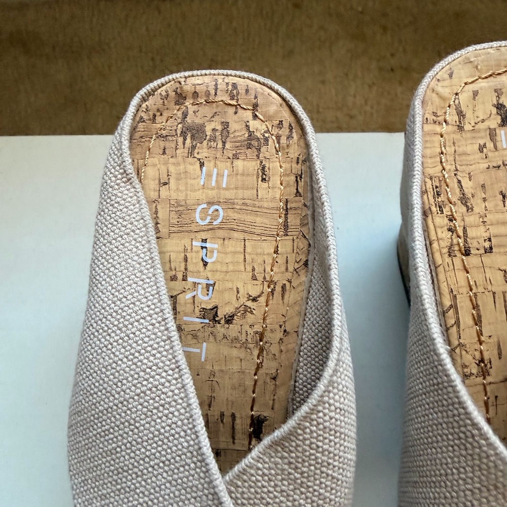 Esprit Beige Cork Wedge Slide Sandals - Picture 7 of 7